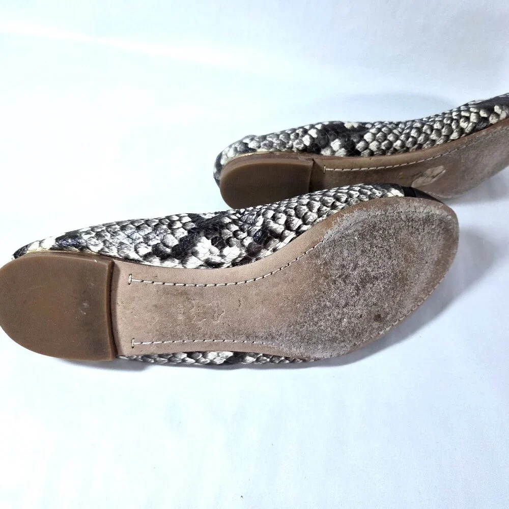 Tory Burch Snakeskin Print Leather Ballet Flats Size 8.5